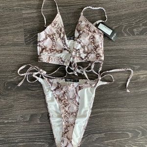 NEW Moving Snakey Tie High Leg Bikini Set
